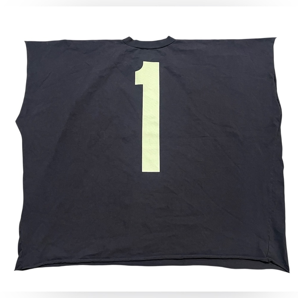 YZY One Box T Yeezy Box Tee Sleeveless Top “1” Print distressed black size 2 M/L